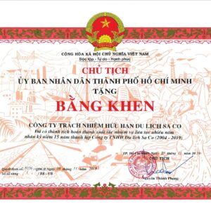Bằng khen của Saco Travel